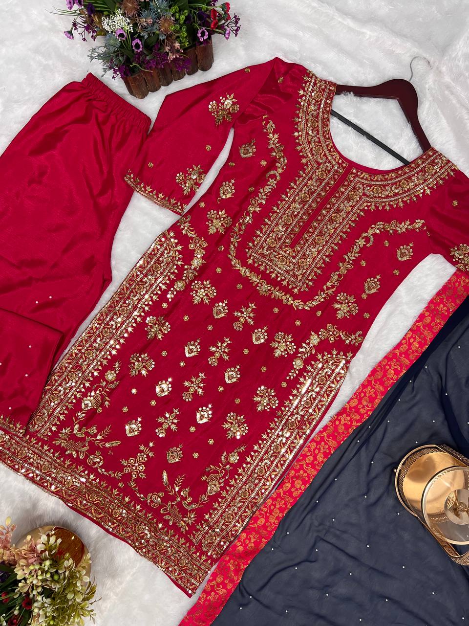 SEQUENCE WORK KURTI PLAZO