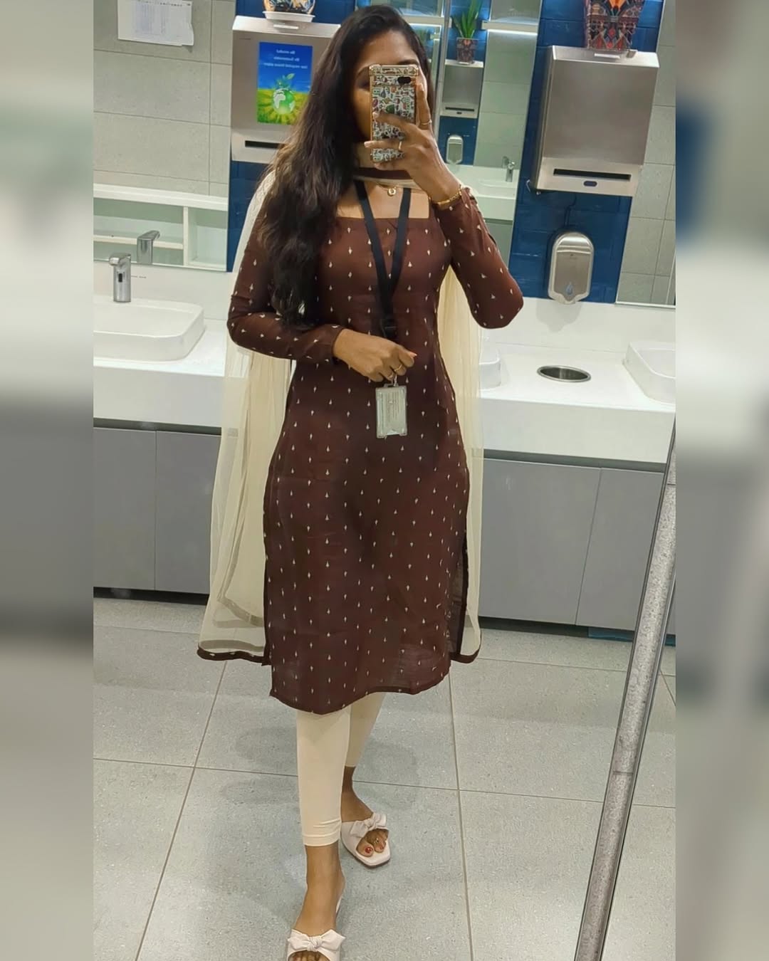 Officewear Kurti With Net Dupatta