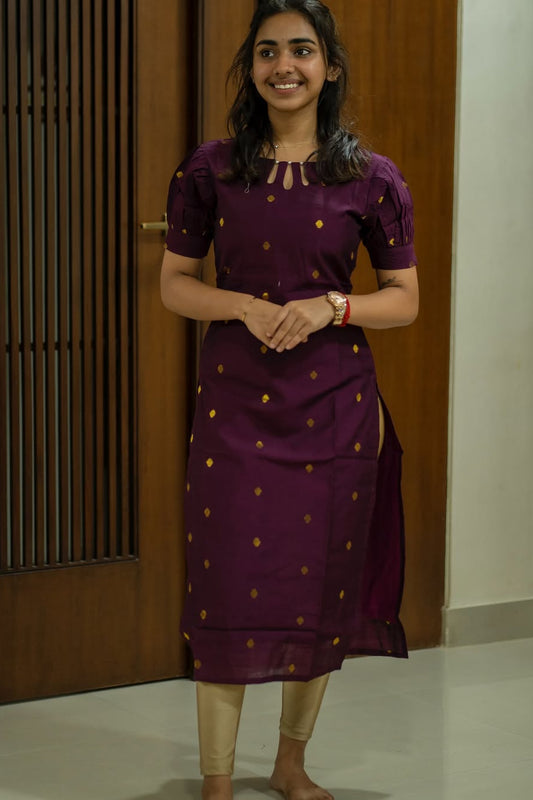 SEMI RAW SILK KURTI