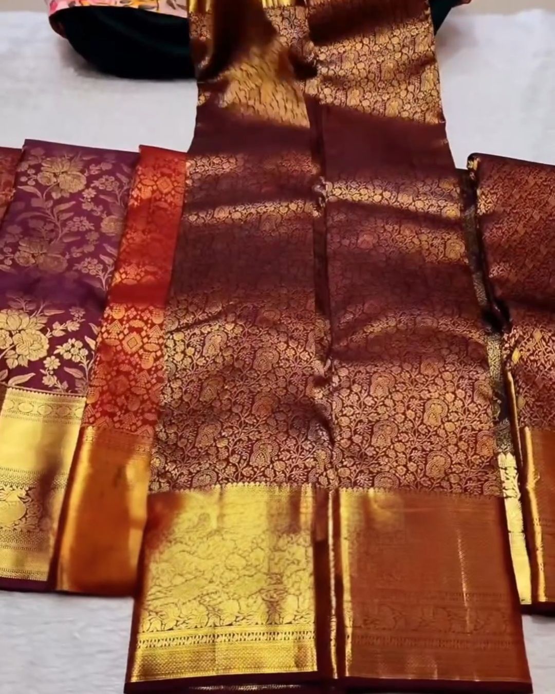 Maroon Brocade Silk Saree