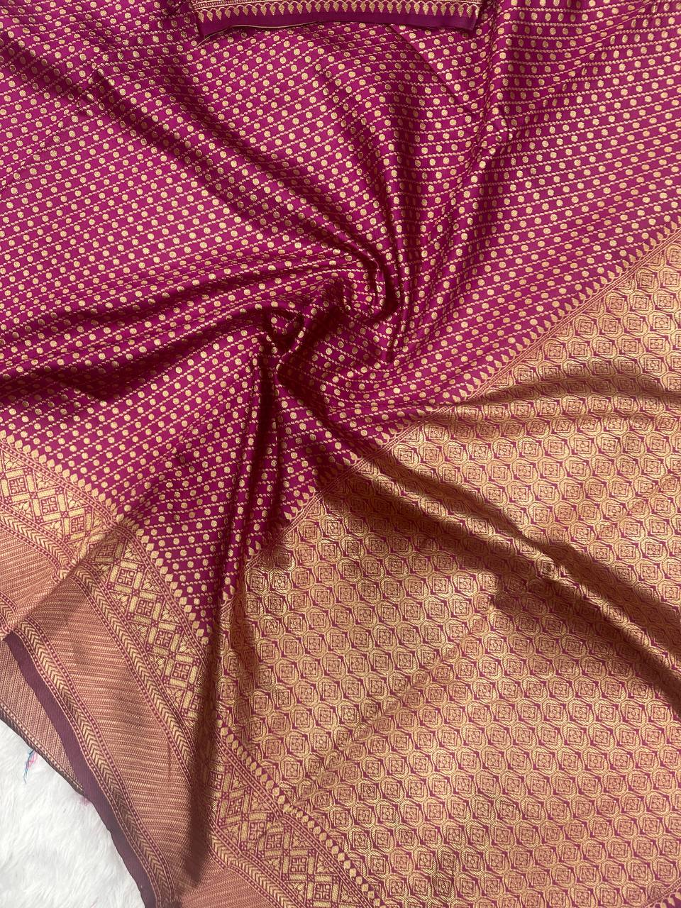 Premium Comfort Organic Banarasi Lichi Silk Wedding Saree