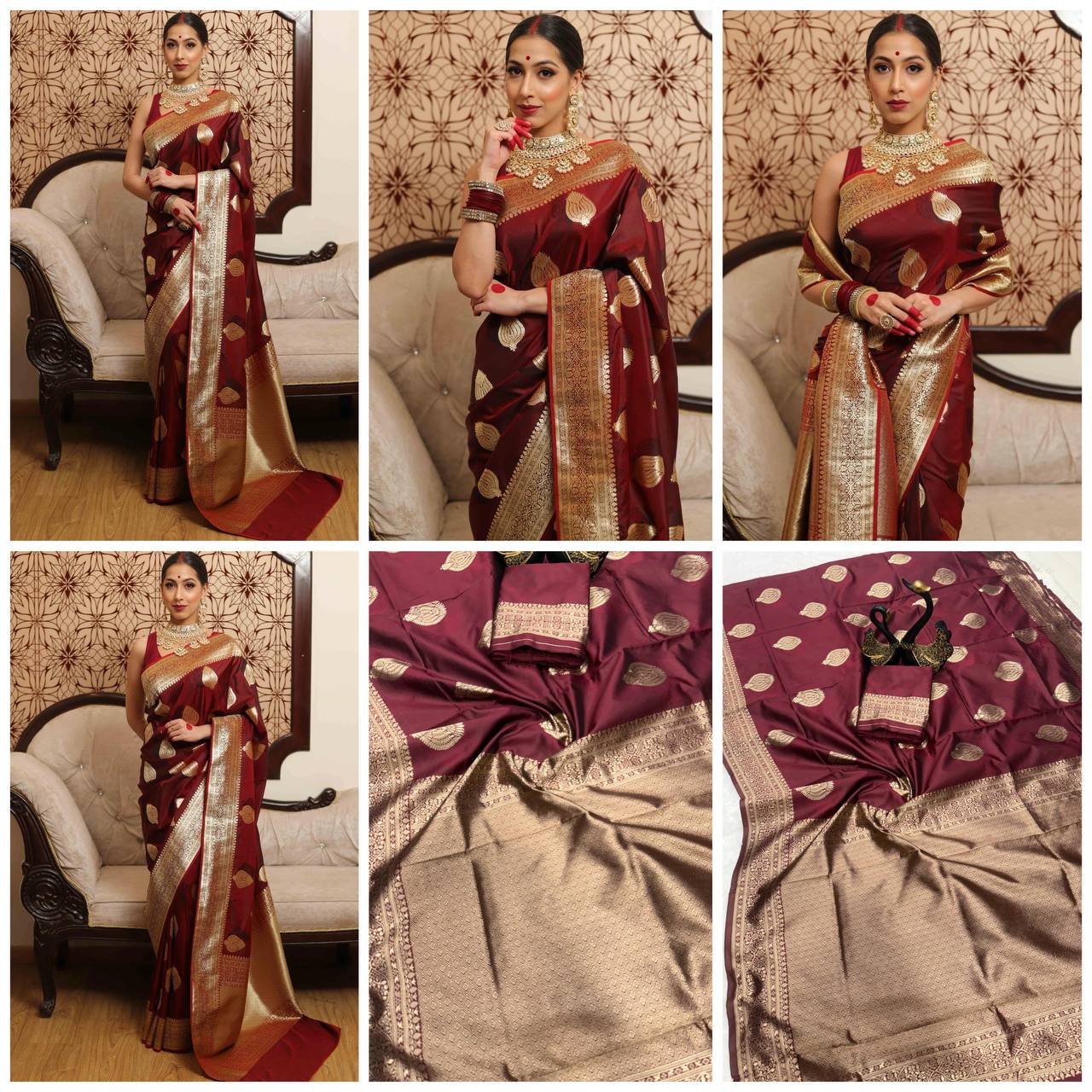 Soft Lichi Silk Organic Banarasi Wedding Saree
