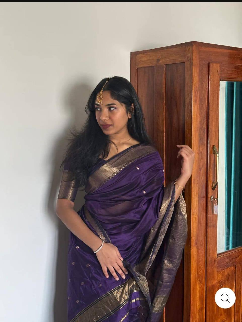 Soft Cotton Saree Showcasing Slab Weaving and Contrast Blouse