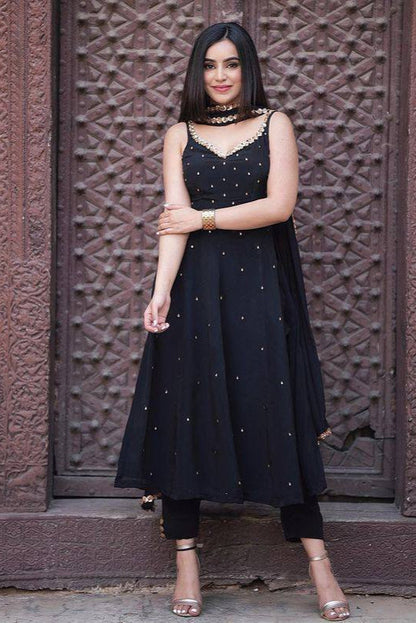 BLACK NYRA CUT KURTI SET