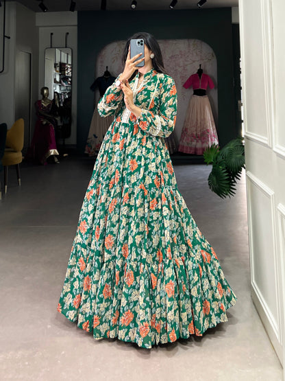 Twirl in Triple-Layer Floral Georgette