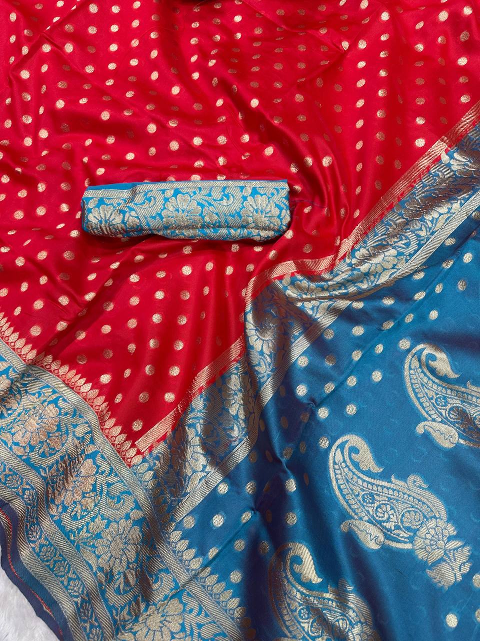 Comfort Fit Organic Banarasi Lichi Silk Wedding Saree