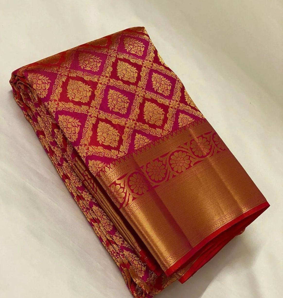 Royal Organic Banarasi Lichi Silk Wedding Saree