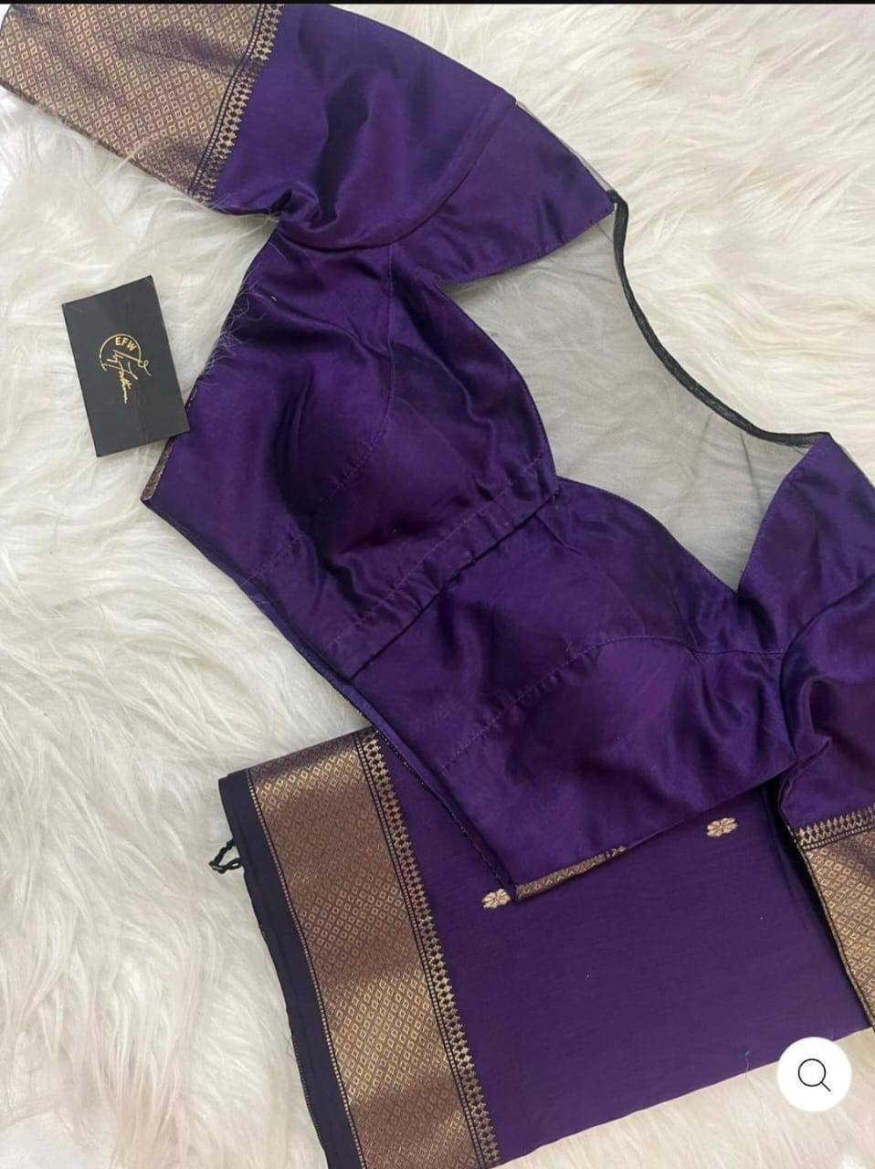 Soft Cotton Saree Showcasing Slab Weaving and Contrast Blouse