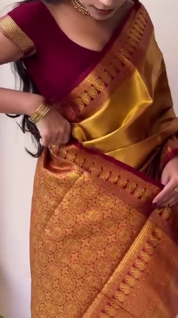 Golden Ember Silk Saree